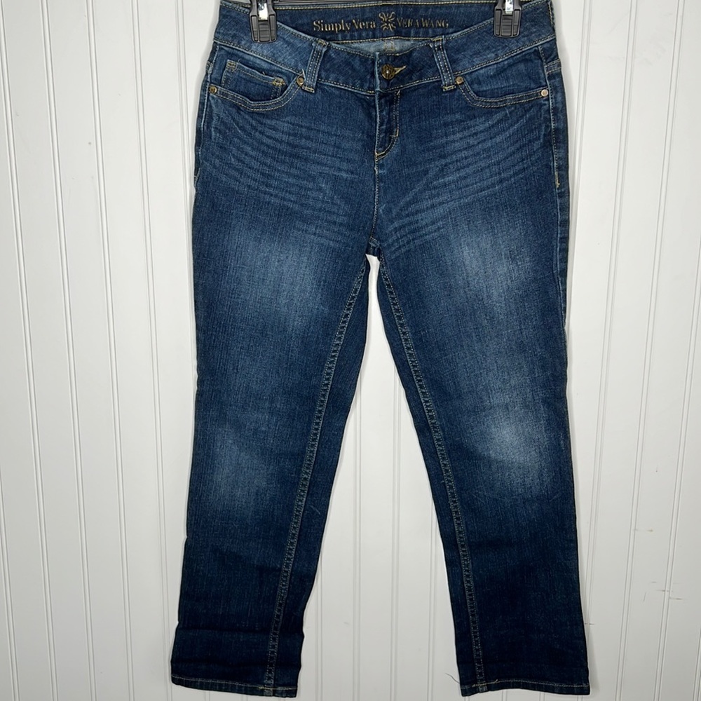 Vera Wang Straight Leg Stretch Jeans Size 4